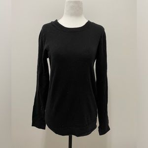 J Crew Black Size Small Cotton Wool Blend Teddie Crew Neck Sweater